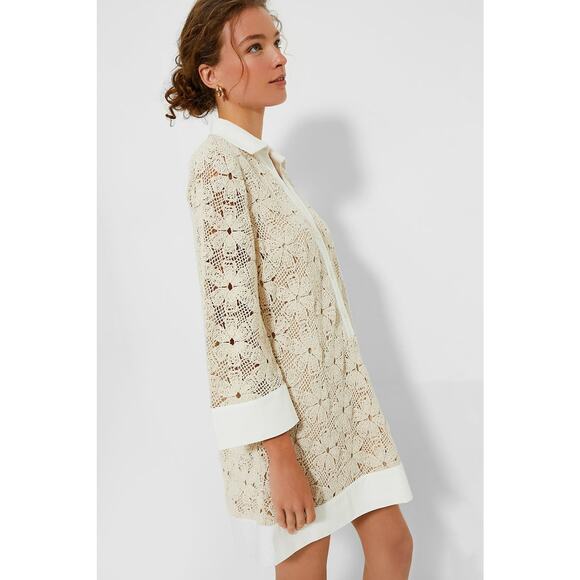 TUCKERNUCK Tan Crochet Collier Dress Size M NWT Retail $198 Tuckernuck - Picture 6 of 8